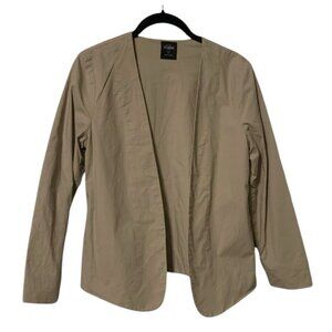 KATE SPADE Saturday Beige Cotton Open Front Blazer Seamed Lapel Jacket Size S